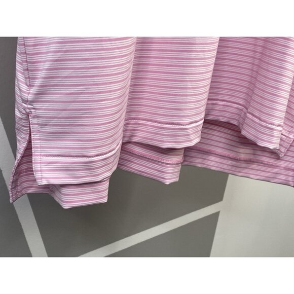 Peter Millar Summer Comfort Pink Bloom Heritage Stripe Golf Polo Mens XL Stretch - Picture 6 of 16